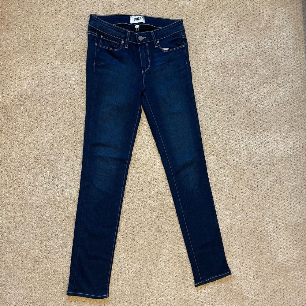 Paige Skyline Skinny Jeans Size 27 Dark Wash EUC